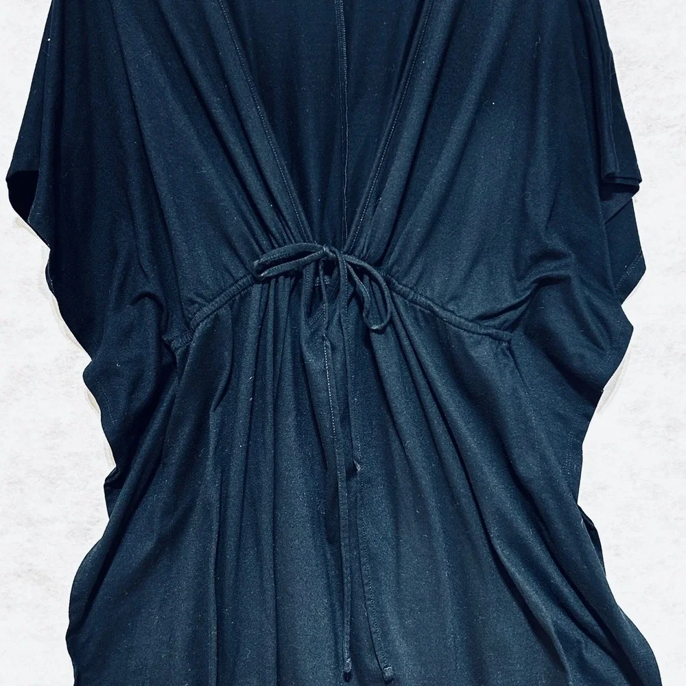 Old Navy Black Swim‎ Cover Up Dress Women's Size L Tie Waist Lightweight